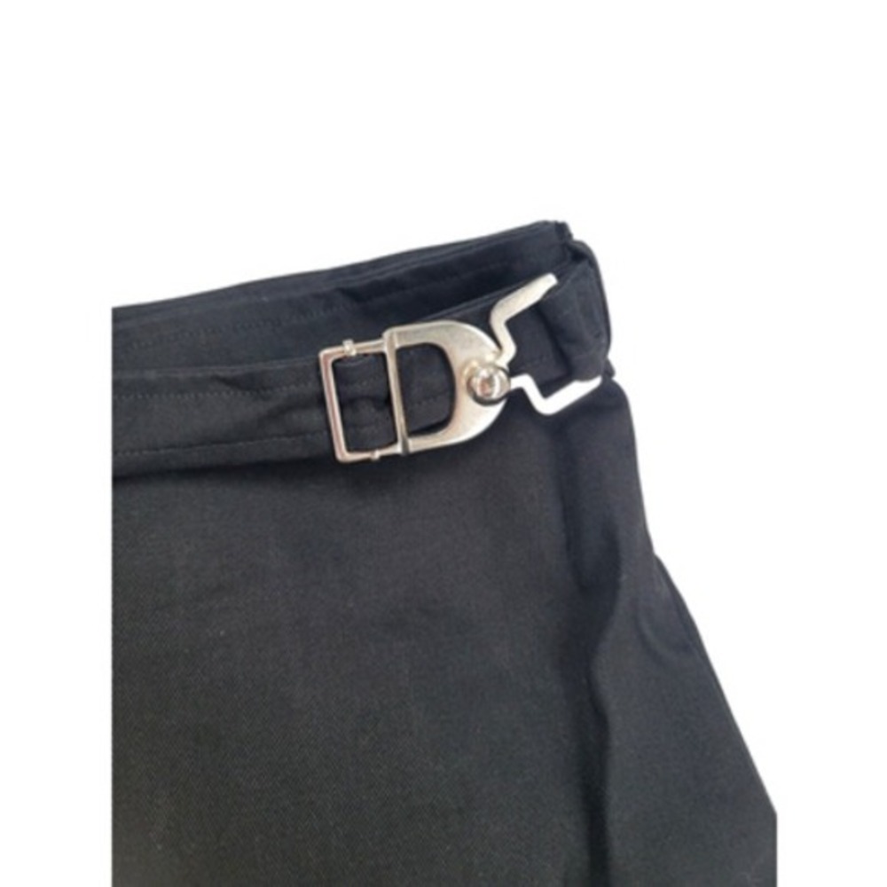 EB Denim Wrap Micro Mini Skirt Black XL Buckle Belt Made USA NWT 100% Cotton 90s - Picture 4 of 8
